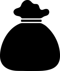 Money bag icon in b&w color.