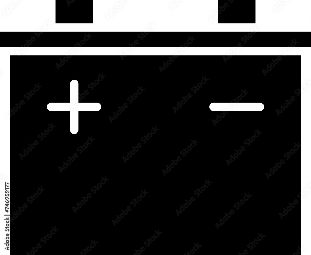 Wall mural flat style battery icon or symbol.