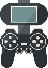 Mobile with gamepad icon in flat style.