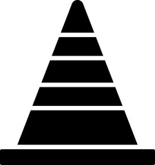 B&W illustration of construction cone icon.