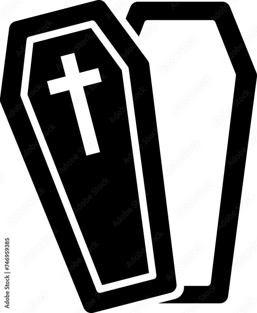 Canvas Prints Illustration of coffin glyph icon.