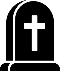 B&W illustration of graveyard icon.