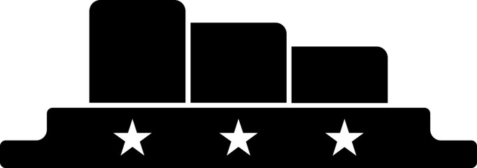 Winner podium glyph icon or symbol.