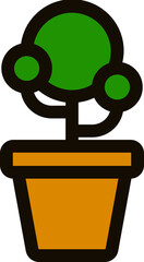 Plant icon in green and brown color.