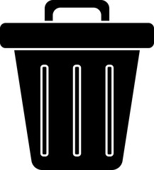 Dustbin icon or symbol in b&w color.