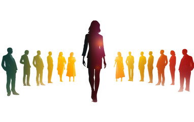 Woman Leading a Diversity and Inclusion Initiative Isolated on Transparent Background PNG.