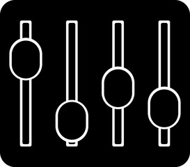 Adjustment levels or slider icon in b&w color.