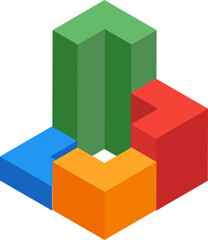 Fototapeta premium 3D modern colorful infographic pie chart.