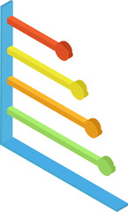 3D column infographic graph.