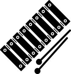 B&W illustration of xylophone flat icon.