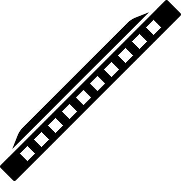 Illustration of harmonica icon or symbol.