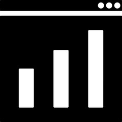Bar chart website window glyph icon.