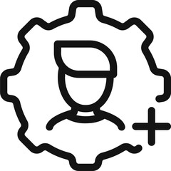 Add user icon in line art.