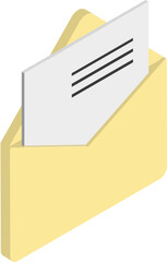 Envelope with letter icon in 3d style.