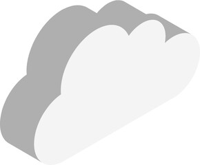 Flat illustration of cloud isometric icon.