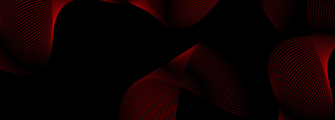 3D modern black, red, and blue futuristic abstract geometric background. Vector illustration wide black banner with red and blue diagonal lines. vector illustration 