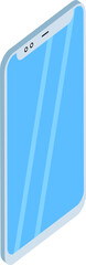Isometric smartphone element on white background.