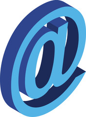 Arroba sign or email icon in 3d style.