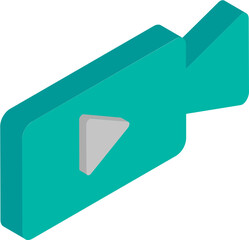 3D isometric of video camera icon.
