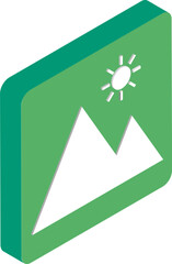 Nature image or gallery icon in 3d style.