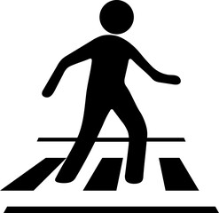 Pedestrian crossing road sign or symbol.