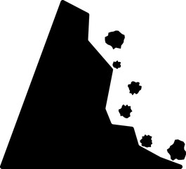 Landslide icon in black color.