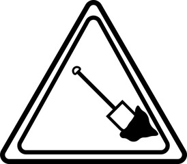 Construction working or repairing road sign board icon.