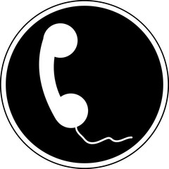 Phone call icon in flat style.