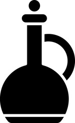 Olive oil bottle glyph icon.