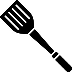 Spatula icon in b&w color.