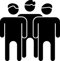 Team icon or symbol in b&w color.