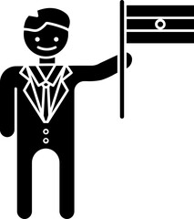 Politician character illustration. Glyph icon.