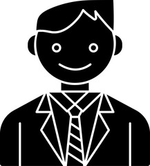 Businessman or leader glyph icon.