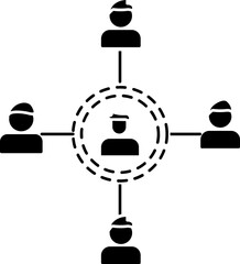 Glyph networking icon or symbol.