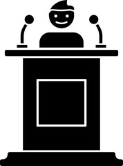 Orator or speaker icon in flat style.