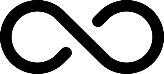 Line art illustration of infinite or sync icon.