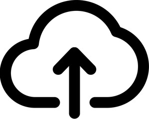 Cloud computing upload icon in flat style.