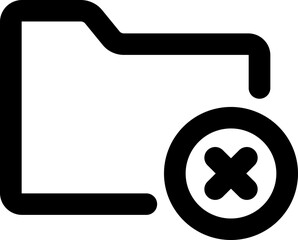 Delete folder icon in flat style.