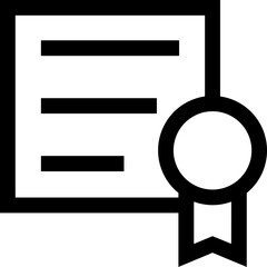 Flat style certificate icon or symbol.