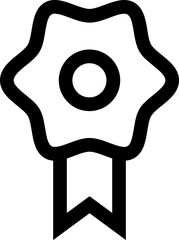 Medal or badge icon in line art.