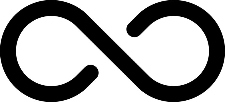 Line art illustration of infinite or sync icon.