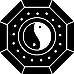 Isolated ying yang glyph icon.
