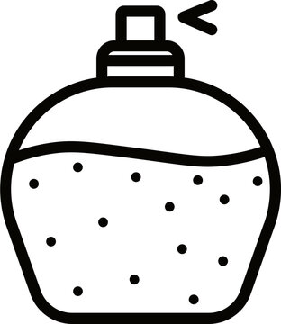 recommend clip art: Black line art illustration of spray bottle icon.