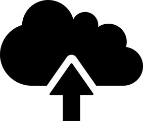 Cloud upload glyph sign or symbol.