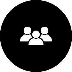 B&W illustration of user group icon.