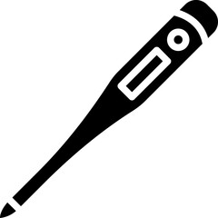 Glyph thermometer icon in flat style.