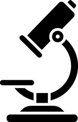 Microscope icon or symbol in b&w color.
