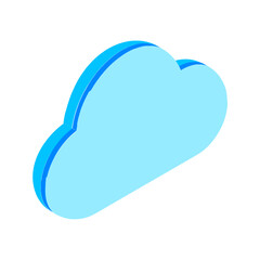 3D isometric of cloud icon.