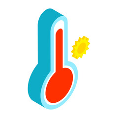 3D illustration of high temperature icon.