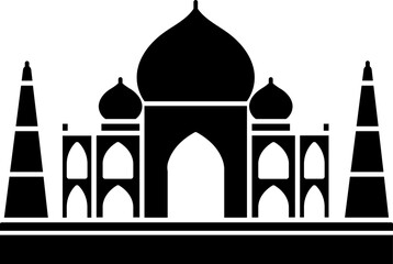Illustration of Taj Mahal glyph icon.